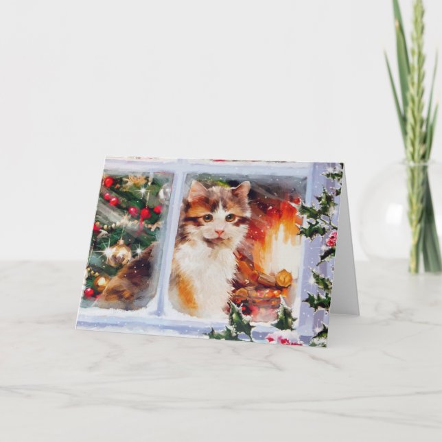 Christmas Kitten Holiday Card (Front)