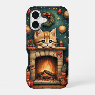 Christmas Kitten iPhone 16 Case