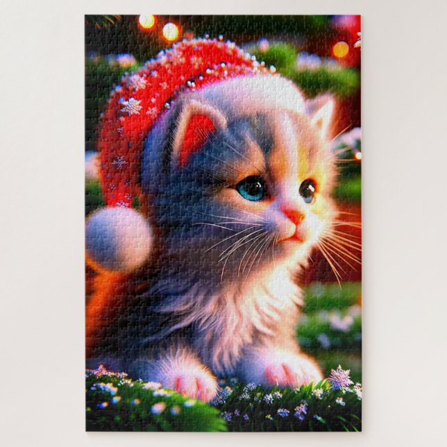 Christmas Kitten Jigsaw Puzzle (Vertical)