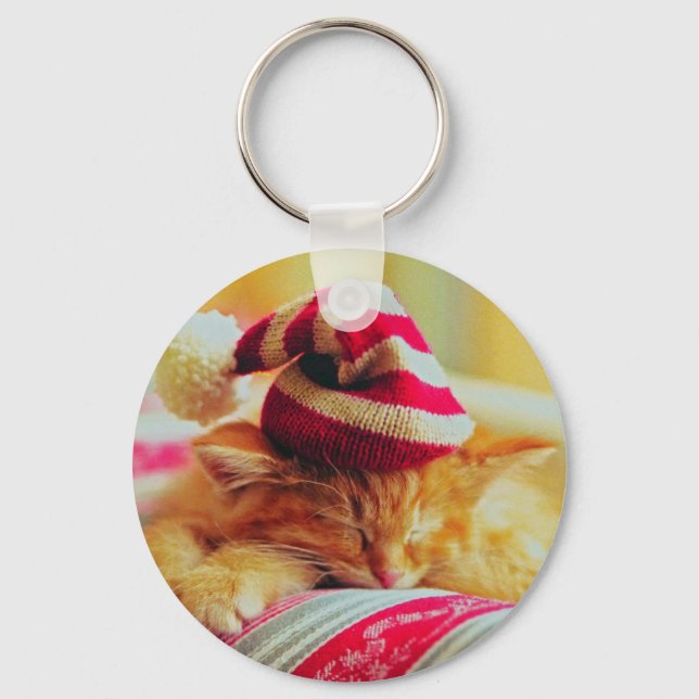 Christmas Kitten Keychain (Front)