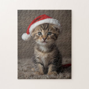 Christmas Kitten Puzzle mignonne drôle Vacances