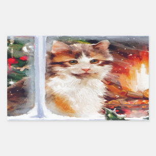 Christmas Kitten Sticker