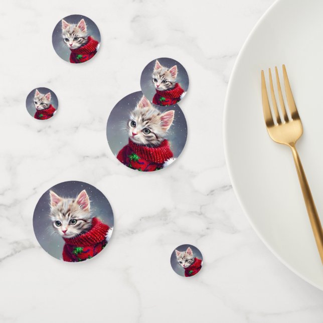 Christmas Kitten Table Decoration Confetti (Group)