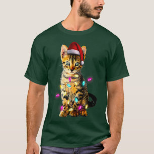 Christmas Kitten Xmas Cat Tree Santa Hat Christmas T-Shirt