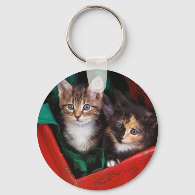 Christmas Kittens Keychain (Front)