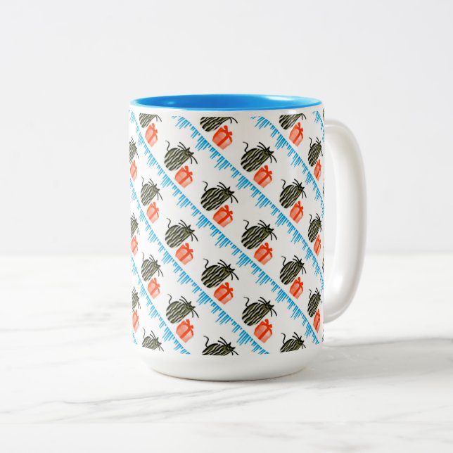Christmas Kittens Two-Tone Coffee Mug (Front Right)