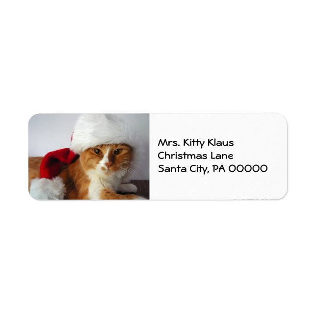 Christmas Kitty à Santa Hat Retourner l'adresse Ét (Devant)
