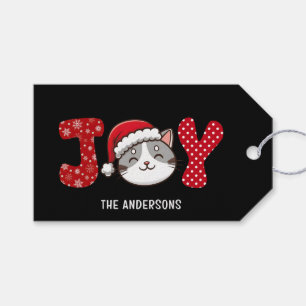 Christmas Kitty Cat "JOY" Custom Gift Tags