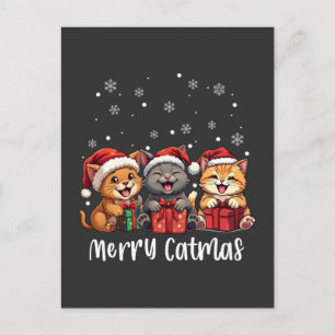 Christmas Kitty Cats Merry Catmas Holiday Postcard