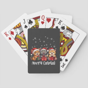 Christmas Kitty Cats Merry Catmas Playing Cards