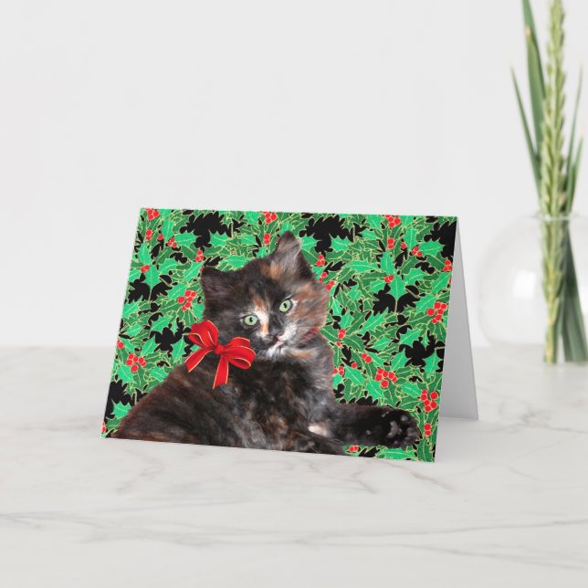 "Christmas Kitty" Greeting Card (Front)