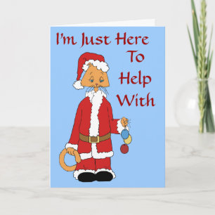 Christmas Kitty Helper Holiday Card