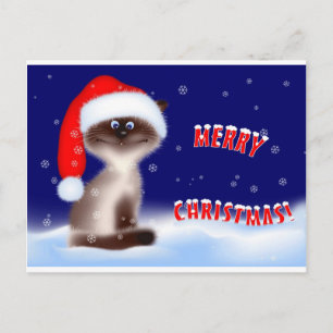 Christmas Kitty Holiday Postcard