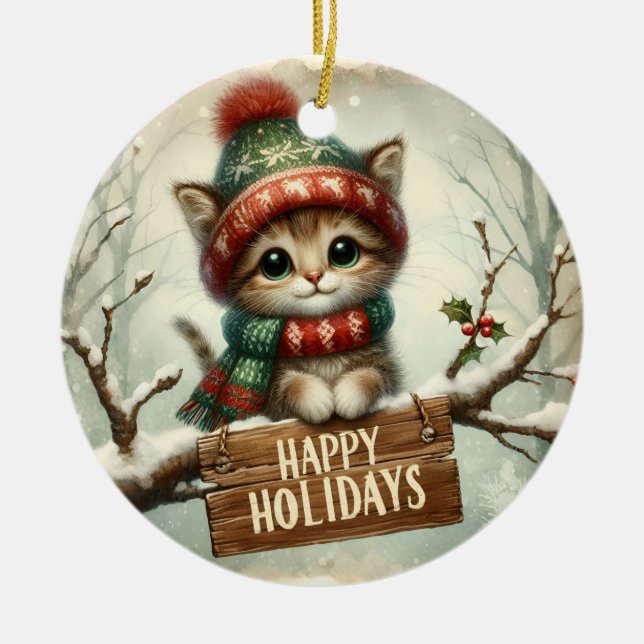 Christmas Kitty Ornament (Front)