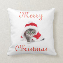 Christmas Kitty Pillow