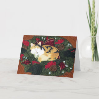 Christmas Kitty Season's Greetings Holiday Card