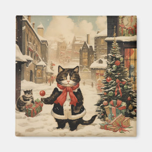 Christmas Kitty, Snowy Day Magnet