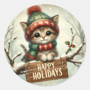 Christmas Kitty Stickers