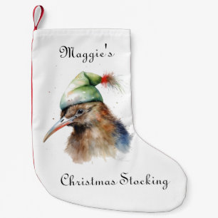 Christmas Kiwi Bird, customizable Small Christmas Stocking