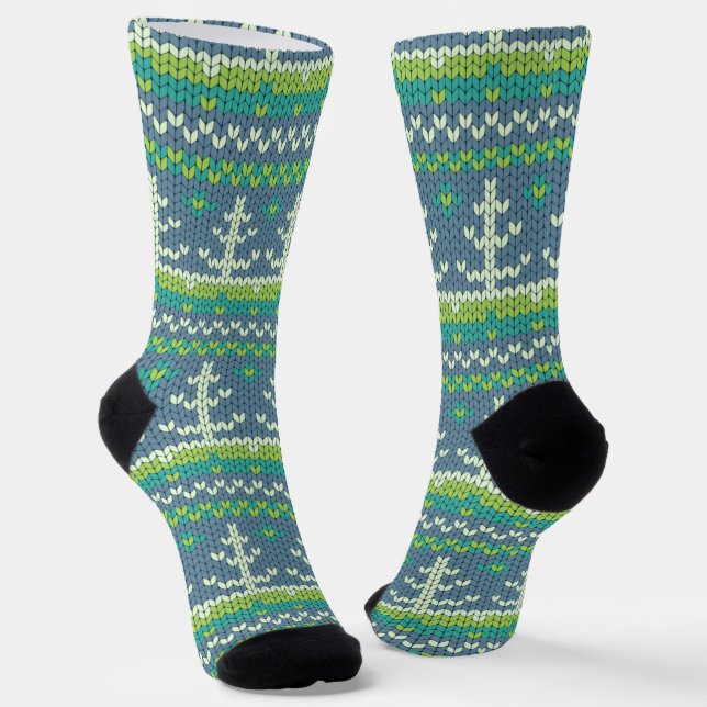 Christmas knit socks (Angled)