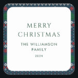 Christmas Knitted Pattern Festive Nordic Family Square Sticker<br><div class="desc">Introducing our Custom Christmas Open House sticker that promises to spread holiday cheer and set the tone for your festive gathering! Our uniquely designed stickers captures the true essence of the holiday spirit. Whether you're hosting a traditional family get-together, an elegant Christmas dinner, or a cozy open house gathering, our...</div>