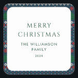 Christmas Knitted Pattern Festive Nordic Family Square Sticker<br><div class="desc">Introducing our Custom Christmas Open House sticker that promises to spread holiday cheer and set the tone for your festive gathering! Our uniquely designed stickers captures the true essence of the holiday spirit. Whether you're hosting a traditional family get-together, an elegant Christmas dinner, or a cozy open house gathering, our...</div>