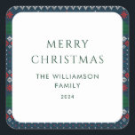 Christmas Knitted Pattern Festive Nordic Family Square Sticker<br><div class="desc">Introducing our Custom Christmas Open House sticker that promises to spread holiday cheer and set the tone for your festive gathering! Our uniquely designed stickers captures the true essence of the holiday spirit. Whether you're hosting a traditional family get-together, an elegant Christmas dinner, or a cozy open house gathering, our...</div>
