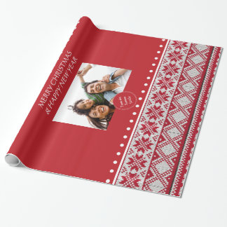 Christmas knitted pattern wrapping paper