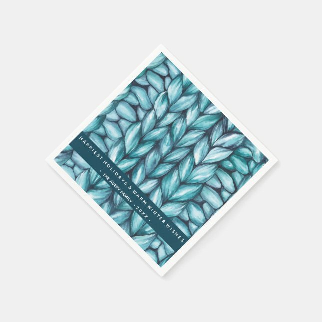 Christmas Knitted Personalized Napkin (Corner)