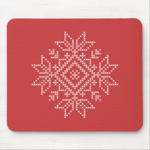Christmas knitted snowflake art seasonal  mouse pad