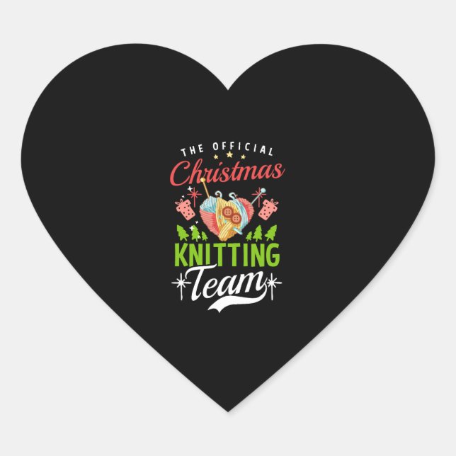 Christmas Knitting Christmas Knitting Team Heart Sticker (Front)