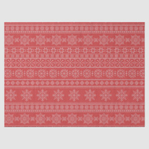 Christmas knitting nordic red white xmas snowflake tissue paper