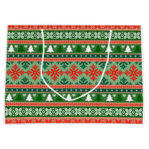 Christmas Knitting Pattern Large Gift Bag