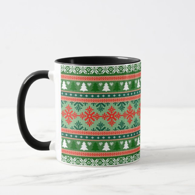 Christmas Knitting Pattern Mug (Left)