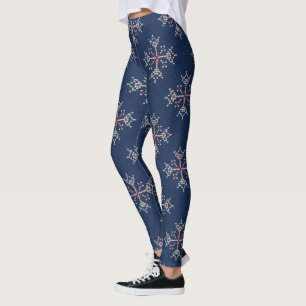 Christmas Knitting Pattern Ugly Sweater Navy Leggings