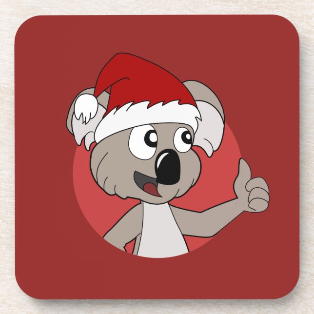 Christmas koala cartoon  coaster (Front)
