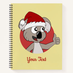 Christmas koala cartoon notebook