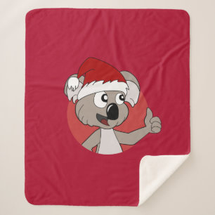 Christmas koala  cartoon  sherpa blanket