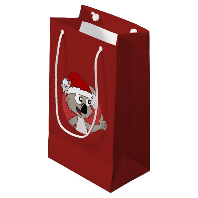 Christmas koala cartoon  small gift bag (Front Angled)