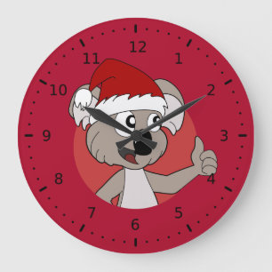 Christmas koala cartoon Wall Clock