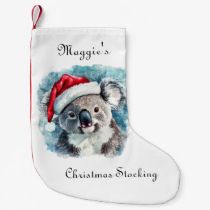 Christmas Koala, customizable Small Christmas Stocking