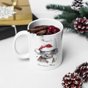Christmas Koala, customizable Two-Tone Coffee Mug
