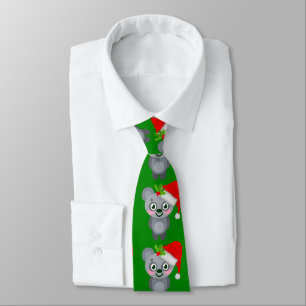christmas koala santa claus tie