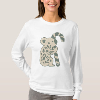 Christmas Koala with Candy Cane T-Shirt