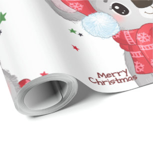 Christmas koala with Earmuffs  Wrapping Paper