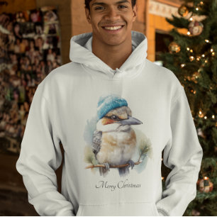 Christmas Kookaburra, customizable Hoodie