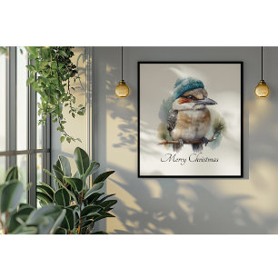 Christmas Kookaburra, customizable Poster