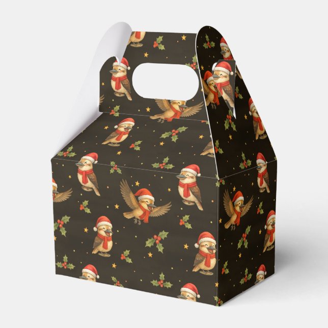 Christmas Kookaburra Watercolour Favor Box (Front Side)