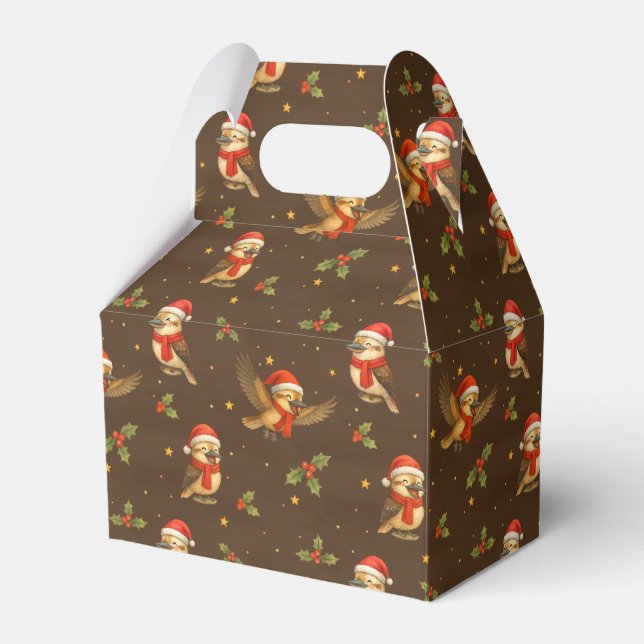 Christmas Kookaburra Watercolour Favor Box (Front Side)