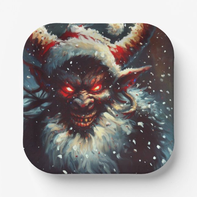 Christmas Krampus 1 Paper Plate (Front)